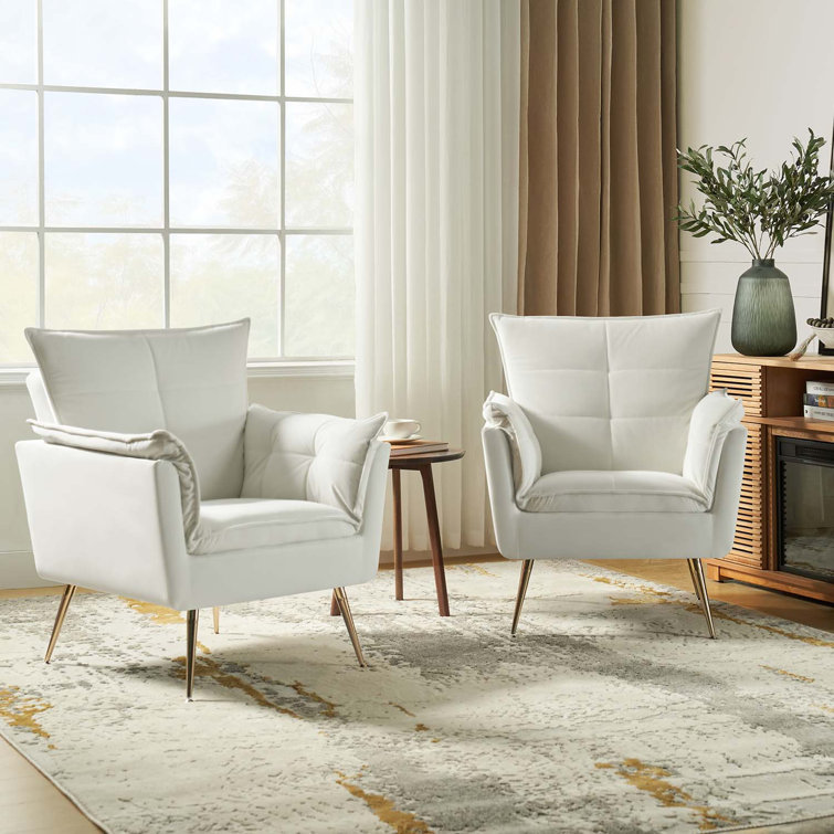 Ivory upholstered armchair new arrivals